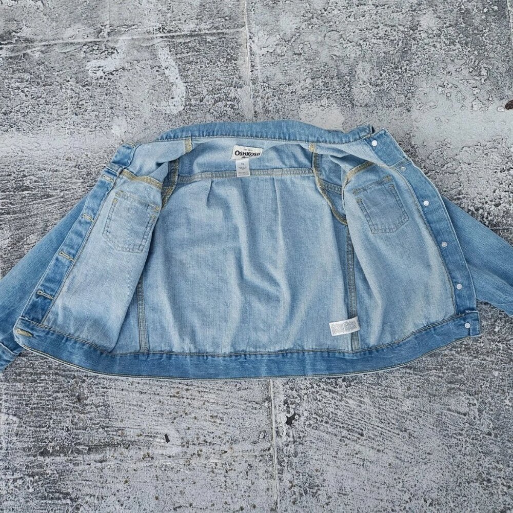 Oshkosh B'goch Kids Jacket Blue Denim Jeans Coat Jacket Size 10 - Picture 7 of 11